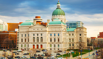 A view of the Indiana State Capitol building